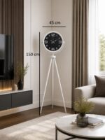 Kontrast Tasarım Beyaz Tripod Ayaklı Saat - Görsel 4