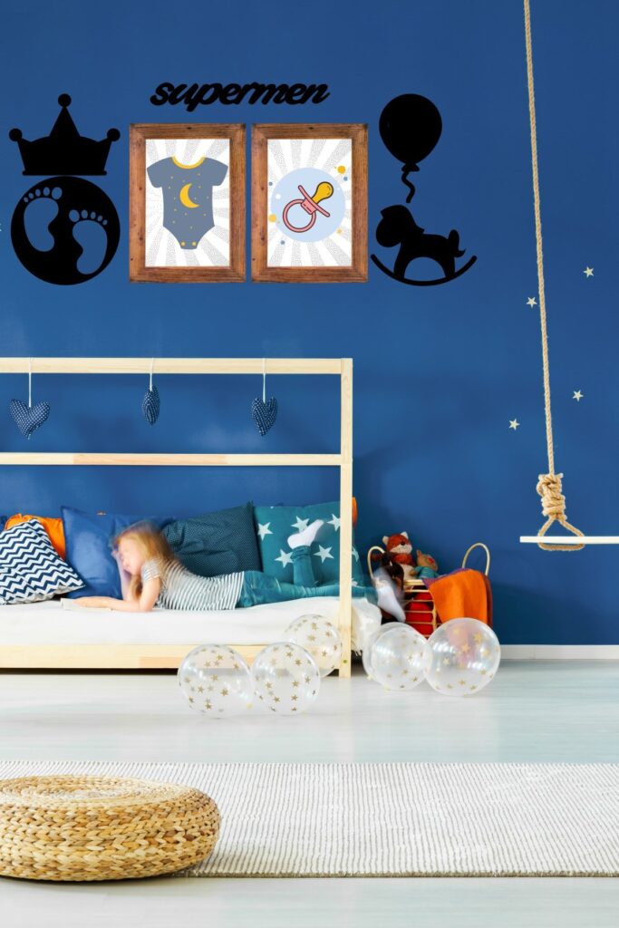 BUFFER® DECO103 Supermen Dekoratif Duvar Süsü Tablo Aksesuar Ahşap Tasarım Hediye Pano Sticker Seti