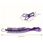 BUFFER® Taşınabilir Seyahat Çamaşır İpi 12 Mandallı Klipsli Lastikli Çamaşır Mandalları - Görsel 5