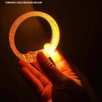 Mey İthalat® Turuncu Led Işıklı Baskı Yapılabilen Pilli Bileklik Bilezik 1