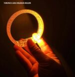 Mey İthalat® Turuncu Led Işıklı Baskı Yapılabilen Pilli Bileklik Bilezik 1