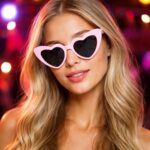Mey İthalat® Pembe Retro Kalp Gözlük – 80’ler 90’lar Stil Parti Gözlüğü - Görsel 3
