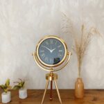 Gold Metal Mini Tripod Sade Masa Saati 45×26 cm