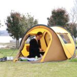 BUFFER® 2 Kişilik Vagon Tipi Yarı Otomatik Kamp Çadırı – Çift Kapılı, Çift Pencereli, Hafif Taşınabilir Outdoor Doğa Çadırı 220x120x90 cm - Görsel 4