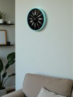 36 Cm Turkuaz Dekoratif Duvar Saati - Görsel 3