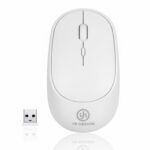BUFFER® Beyaz Renkli Ergonomik Sessiz Kablosuz Mouse – USB Alıcılı