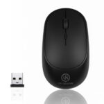 BUFFER® Siyah Renkli Ergonomik Sessiz Kablosuz Mouse – USB Alıcılı