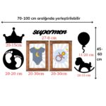 BUFFER® DECO103 Supermen Dekoratif Duvar Süsü Tablo Aksesuar Ahşap Tasarım Hediye Pano Sticker Seti - Görsel 6
