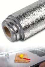 BUFFER® Rulo Gümüş Alüminyum Folyo Duvar Kağıdı, Kendinden Yapışkanlı Raf İçi, Su Geçirmez Folyo  2 mt x 60 cm - Görsel 6