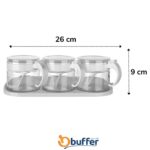 BUFFER® Beyaz 3lü Standlı Kapaklı Kaşıklı Cam Hava Sızdırmaz Baharatlık Takımı KC-386 - Görsel 4