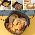 BUFFER® 50 Adet Air Fryer Pişirme Kağıdı Tek Kullanımlık Yağ Geçirmez Yapışmaz Kare Tabak Model PVC - Görsel 2