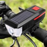 BUFFER® Solar Enerjili USB ile Şarj Edilebilir Ledli Bisiklet Feneri Kornalı ve Su Geçirmez Far - Görsel 4