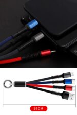 BUFFER® Işıklı Anahtarlık Model 3 in 1 USB Çıkışlı MİKRO,TYPE-C ve İphone Uyumlu Şarj Kablosu - Görsel 8