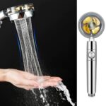 BUFFER® 360 derece Döner Turbo Pervaneli Serinletici Tasarım Start Stop Tuşlu Duş Başlığı - Görsel 5