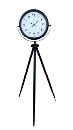Siyah Arap Rakamlı Sıradışı Tasarım Tripod Ayaklı Saat - Görsel 3