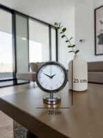 Krom 25 x 20 Cm Metal Standart Masa Saati - Görsel 5
