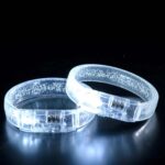 Mey İthalat® Beyaz-Gümüş Led Işıklı Baskı Yapılabilen Pilli Bileklik Bilezik 1,5 cm Genişlik - Görsel 5