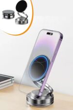 BUFFER® Vakumlu Manyetik Telefon Tutucu – Güçlü Vakum 360° Döner Araç İçi Telefon Standı, Ultra Sabit Manyetik Destekli Mobil Cihaz Aparatı - Görsel 6