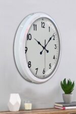 Beyaz Dekoratif Stil 52 Cm Metal Duvar Saati - Görsel 4