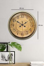 Bronz Nostalji 40 Cm Metal Eskitme Duvar Saati - Görsel 5