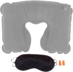 BUFFER® Üçlü Seyahat Seti Şişme Yastık Göz Bandı Kulak Tıkacı - Görsel 3