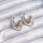 Mey İthalat® Pirinç Gold Gümüş Renkli Düz Plaka Halka Küpe