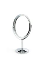 Oval Masaüstü Ayaklı 360° Dönebilen, İşyeri, Seyahat İçin Mini Krom Ayna 15X25CM - Görsel 4