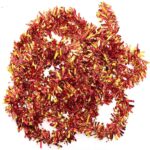 Mey İthalat® Kırmızı Altın Renk 4 cm Genişlik Garland Çift Renk Sim Süs 180 cm