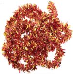 Mey İthalat® Kırmızı Altın Renk 4 cm Genişlik Garland Çift Renk Sim Süs 180 cm