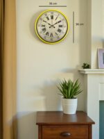 36 Cm Sarı Retro Duvar Saati - Görsel 5