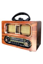 BUFFER® Büyük Boy Retro, Nostaljik, Ahşap Tasarım Bluetooth Hoparlörlü, Şarjlı, Taşınabilir FM/AM Destekli Radyo NS-6635 - Görsel 6