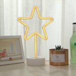 BUFFER® Yıldız Tasarımlı Neon Led Masa Ve Gece Lambası Dekoratif Işık - Görsel 6