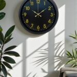 Siyah Standart 40 Cm Metal Dekoratif Duvar Saati