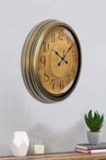 Bronz Nostalji 40 Cm Metal Eskitme Duvar Saati - Görsel 3