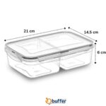 BUFFER® 2 Bölmeli Sızdırmaz Contalı Kilitli Kapaklı 1 Litre Erzak Saklama Kabı -LC505 - Görsel 4