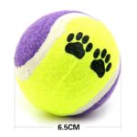 BUFFER®  3lü Renkli Desenli Tenis Topu Kedi Köpek Oyuncağı - Görsel 4