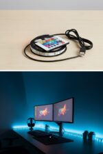 2 Metre Kumandalı USB LED Şerit Işık – Renk Ayarlı Dekoratif Ortam ve Ambiyans Aydınlatması - Görsel 8
