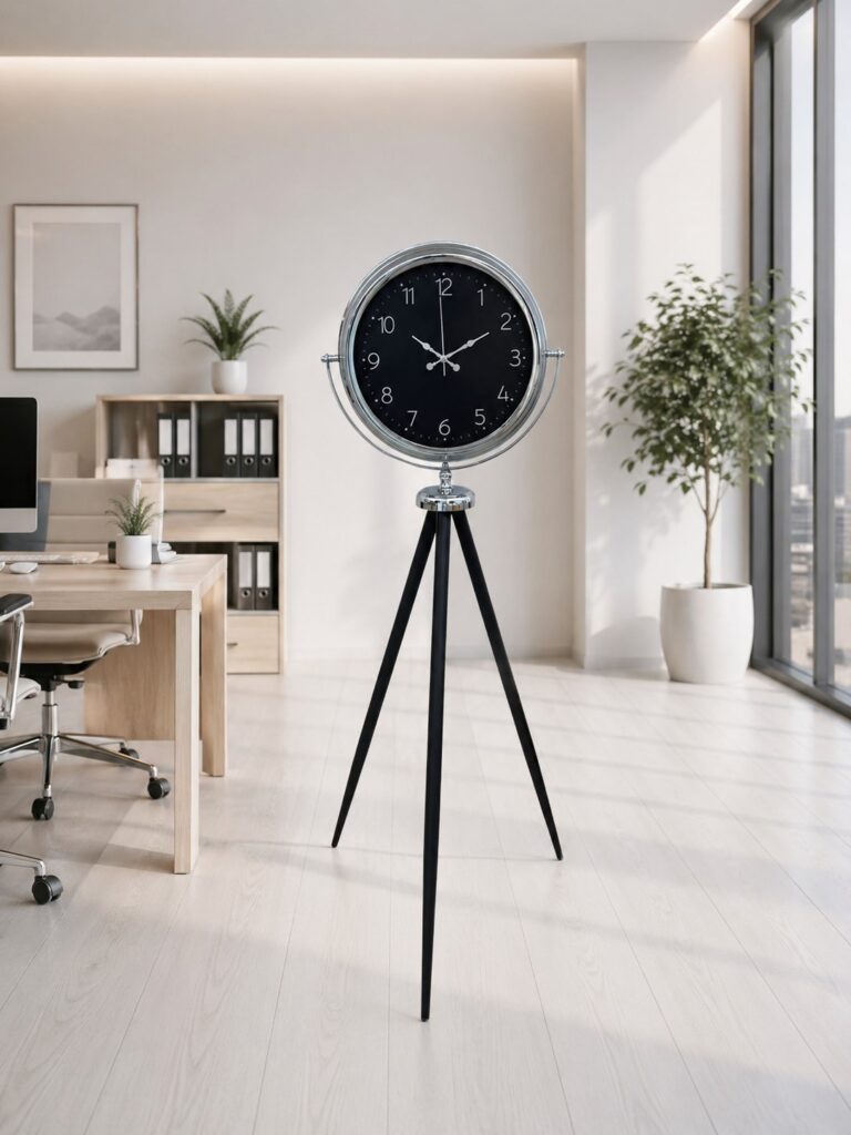Krom Zarif Tripod Ayaklı Saat