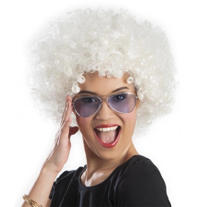 Mey İthalat® Beyaz Renk Kıvırcık Afro Bonus Peruk Mey İthalat® Beyaz Renk Kıvırcık Afro Bonus Peruk