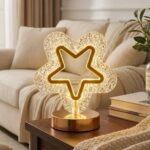 BUFFER® İçi Boş Yıldız Şeklinde Kristal LED Masa Lambası – Dokunmatik