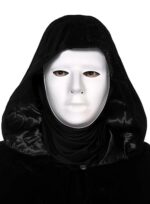 Mey İthalat® Siyah Kapüşonlu 120 cm Pelerin ve Beyaz Boyanabilir Tam Yüz Maske - Görsel 2