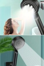 BUFFER® 5 Fonksiyonlu Yüksek Basınçlı Ayarlanabilir Siyah Duş Başlığı - Görsel 7