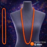 Mey İthalat® Neon Turuncu Boncuk Kolye 80 cm – Retro 80’ler 90’lar Parti Aksesuarı - Görsel 3