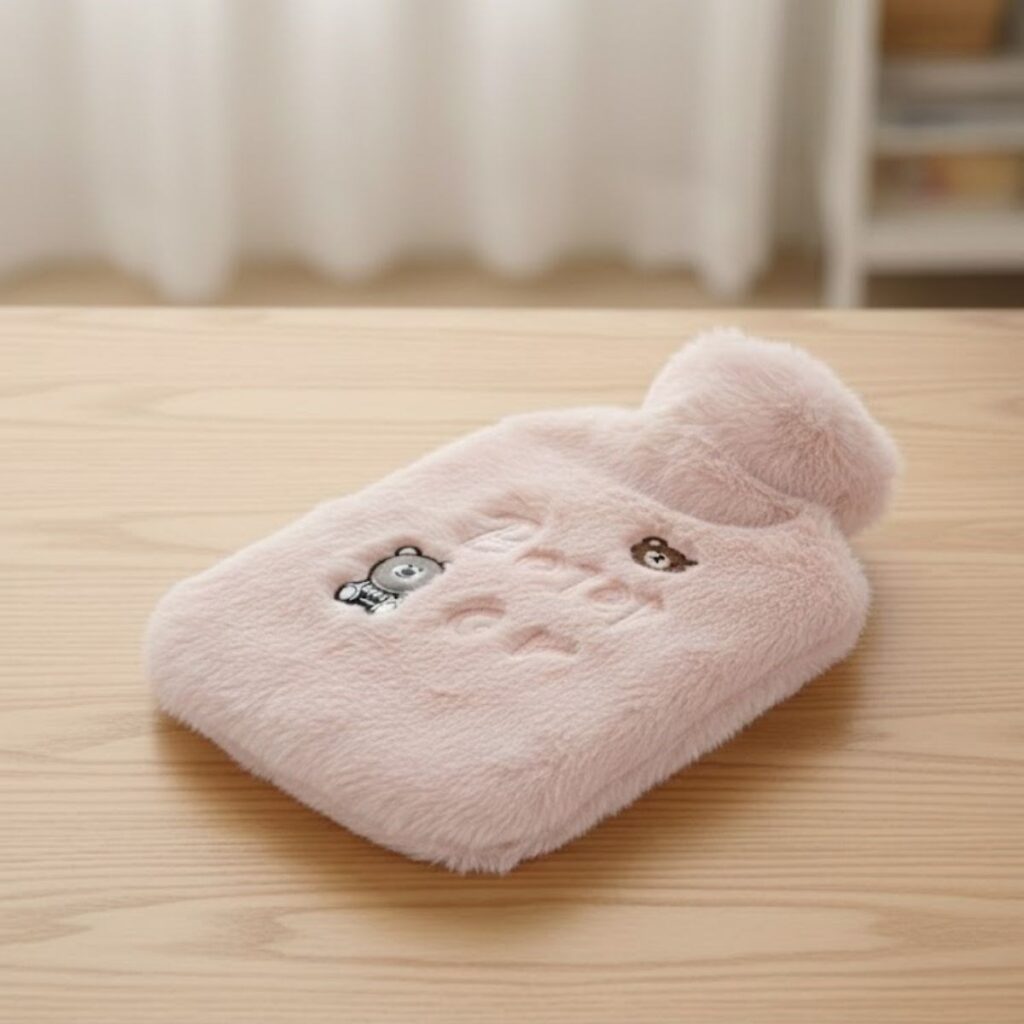 Işıklı Ayıcıklı Figürlü Pembe Peluş Sıcak Su Torbası 1 Lt – Yumuşak Kılıf