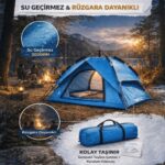 Hızlı Kurulum Outdoor Aile ve Doğa Çadırı 200x200x140 cm