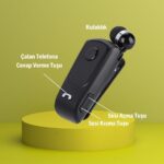 BUFFER® Telefon Bağlantılı Makaralı Kulaklıklı Bluetooth Kulaklık - Görsel 3