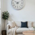 40 cm Beyaz Metal Retro Duvar Saati