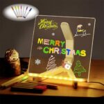 BUFFER® LED Işıklı Kendiliğinden Renkli Fosforlu Kalemli Kare Yazı Panosu 20x20 cm