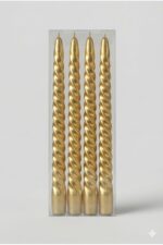 4'lü Lüks Burgu Şamdan Mumu 26 cm - Damlatmaz Spiral Dekoratif Mum Seti - Görsel 2