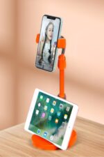 BUFFER® Masa Üstü Tablet ve Telefon Tutucu Plastik Aparat Turuncu Telefon Standı - Görsel 8